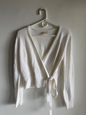Soft Wrap Sweater Cardigan - White